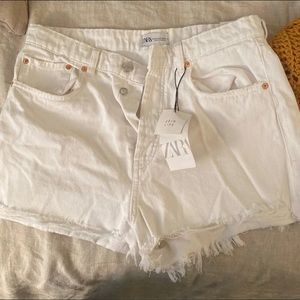 Zara deconstructed high-waist shorts